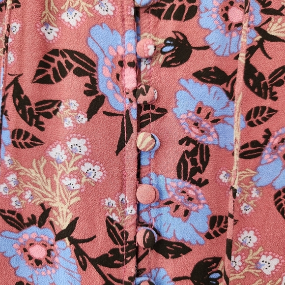 FREE PEOPLE XS, EUC flowy top, in purple Magic Mystery floral with bell … - Picture 4 of 5